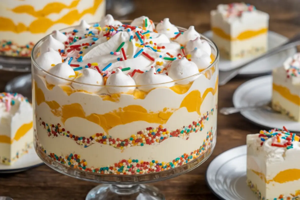 Pudding Jello Funfetti Poke Cake Trifle