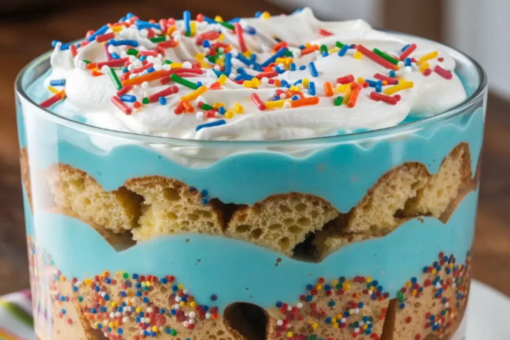 Pudding Jello Funfetti Poke Cake Trifle