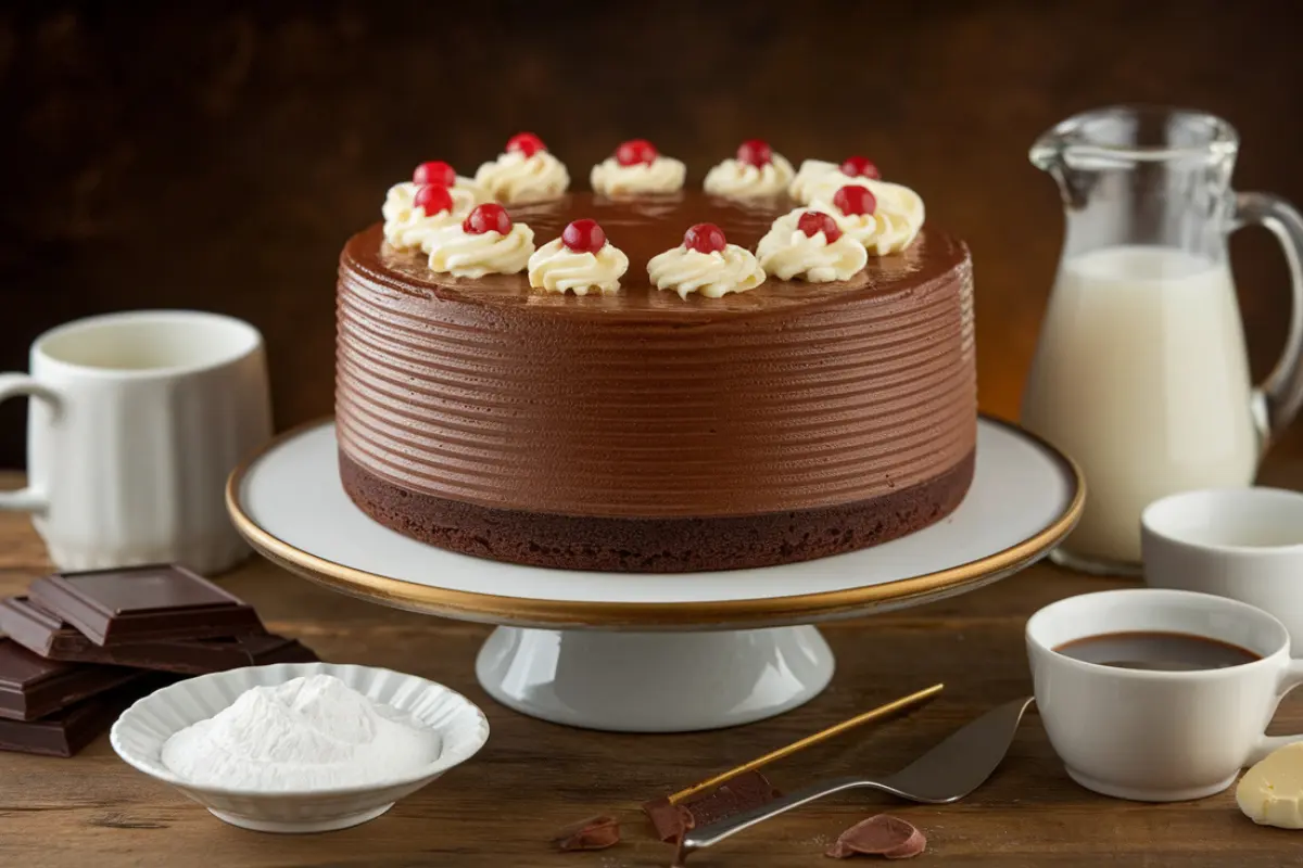 What is Belgian chocolate cake made of? 