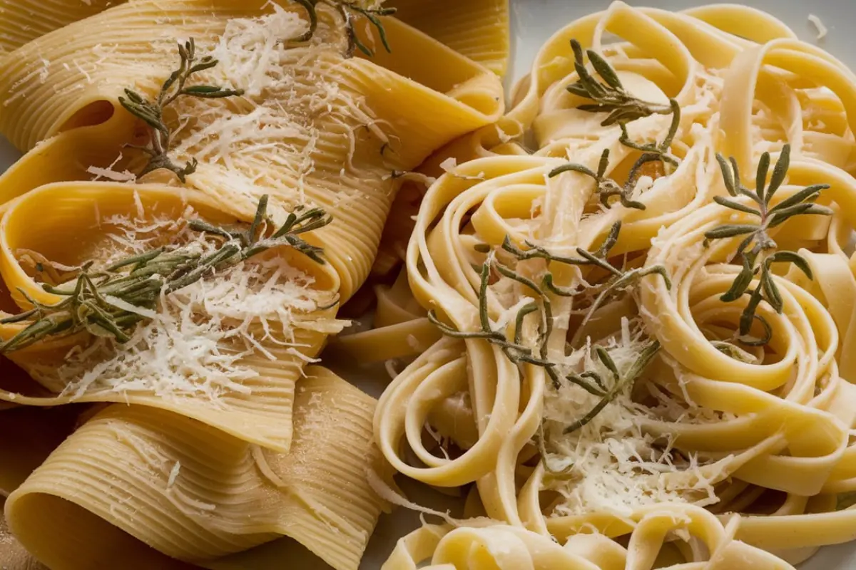 Is pappardelle thicker than fettuccine?