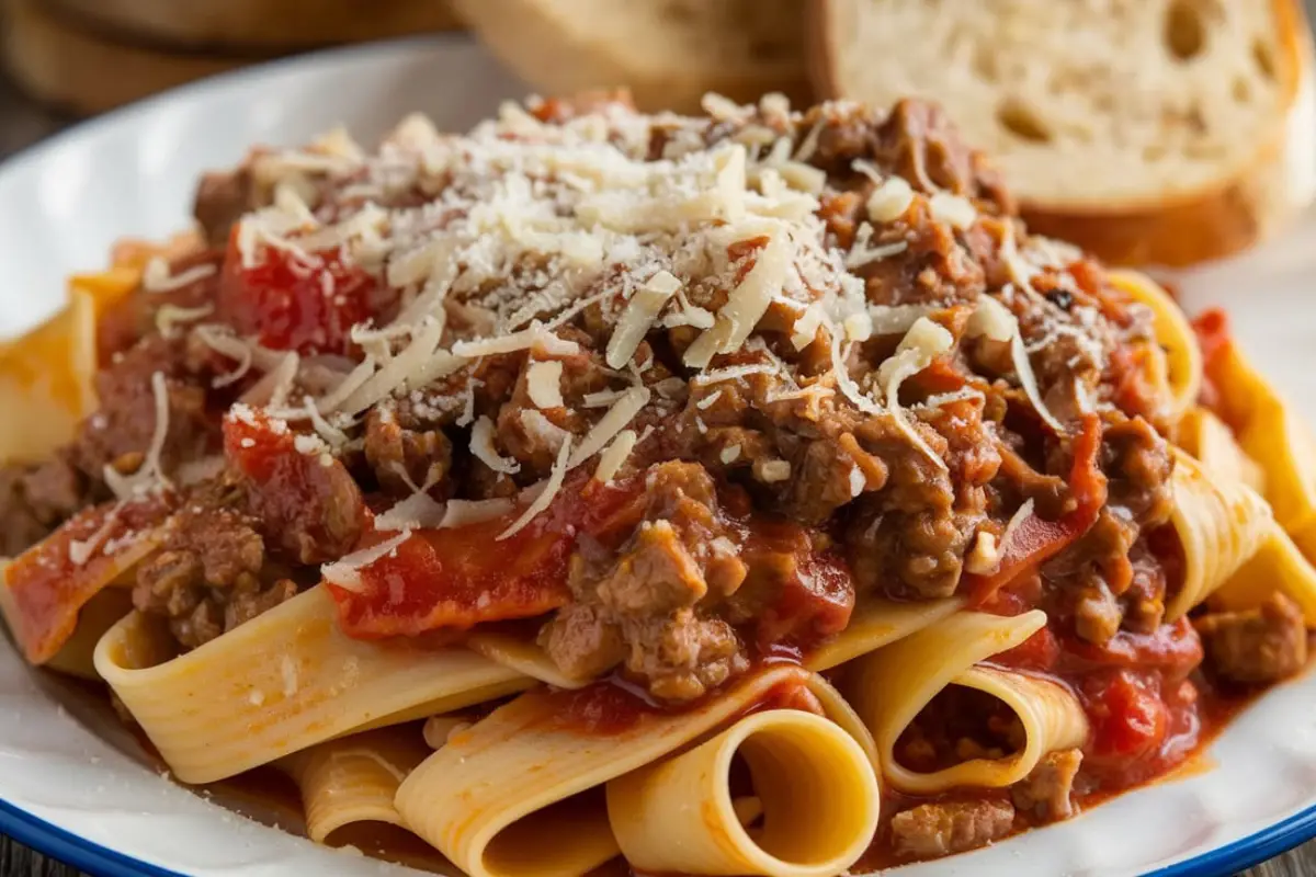 How do you pronounce pappardelle alla bolognese?