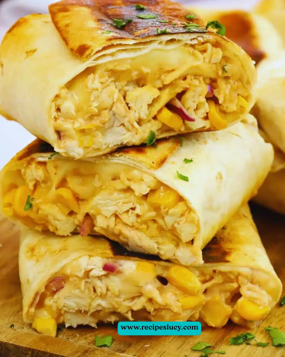 Delicious and easy chicken wraps filled with fresh ingredients.