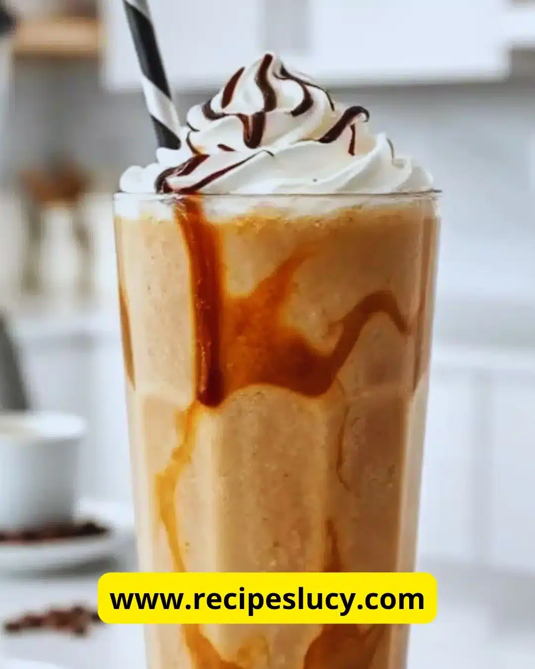 Colorful Slush Puppy drink in a clear cup topped with ice and a straw