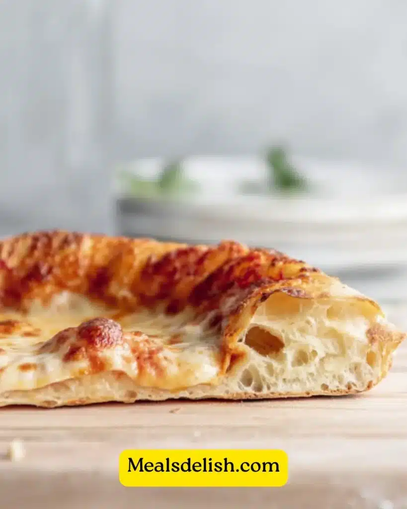 Homemade artisan pizza dough ready for toppings and baking