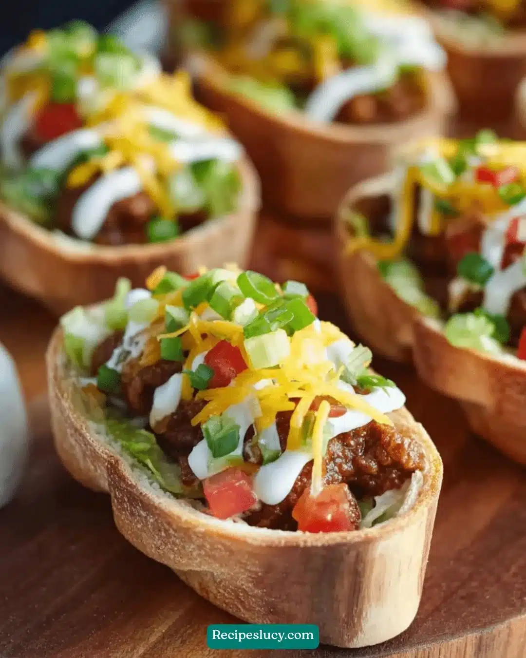 Delicious football taco boats served on game day for a festive gathering.