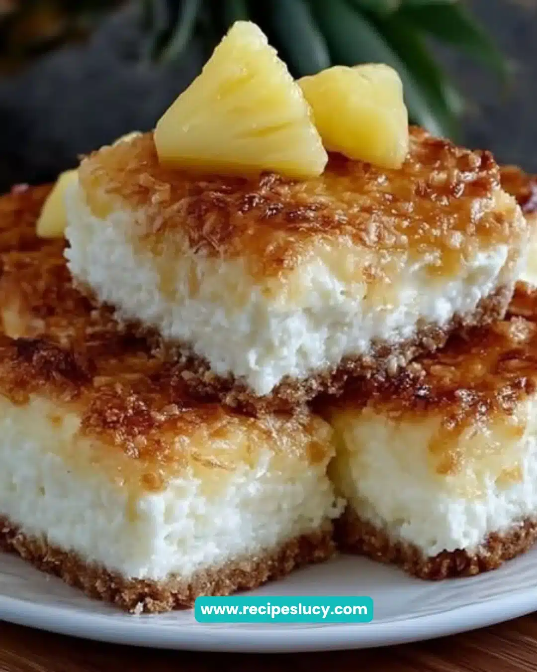 Pineapple Coconut Cheesecake Bars
