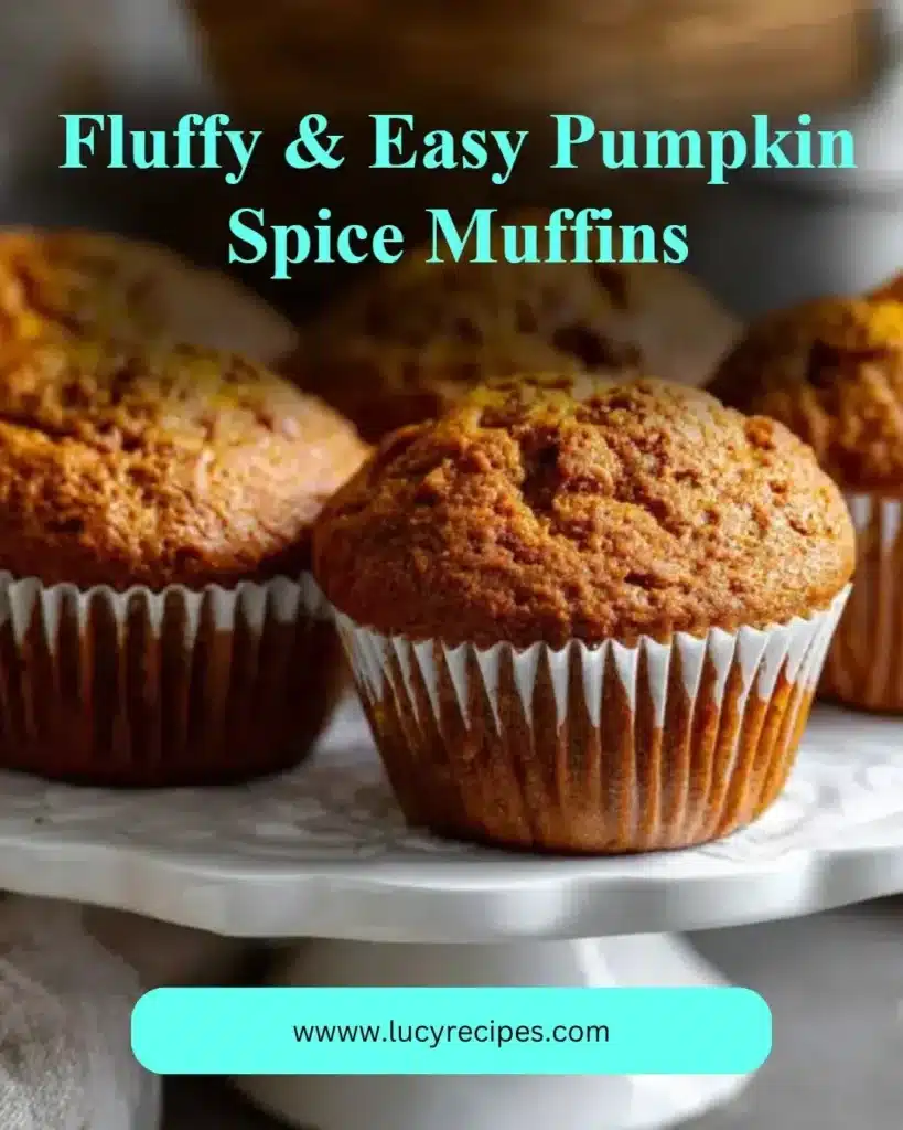 Delicious fluffy pumpkin spice muffins fresh out of the oven.