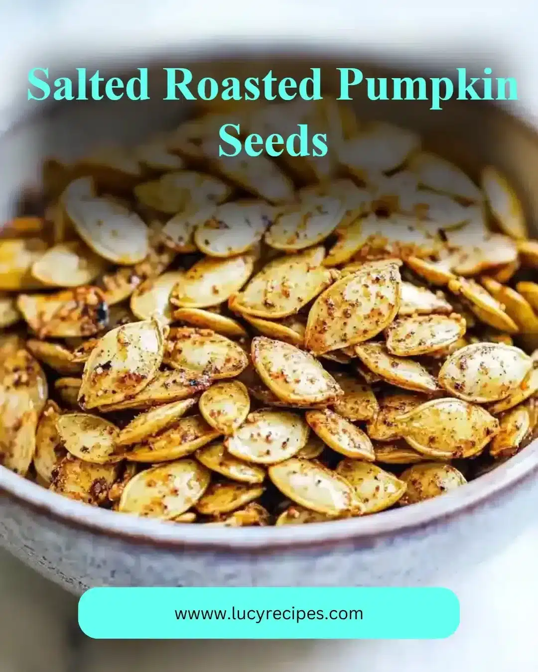 Salted roasted pumpkin seeds in a bowl ready to eat