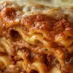 Delicious Christmas Eve Lasagna on a festive dining table