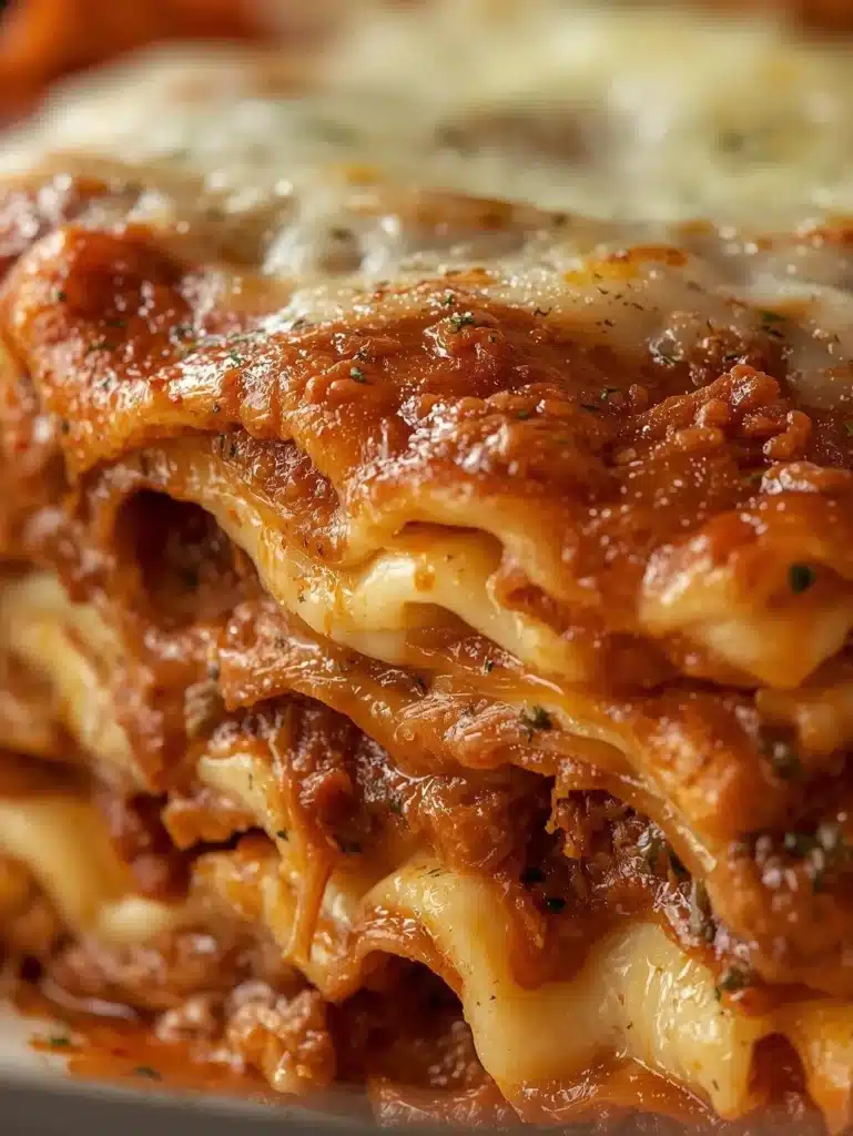 Delicious Christmas Eve Lasagna on a festive dining table