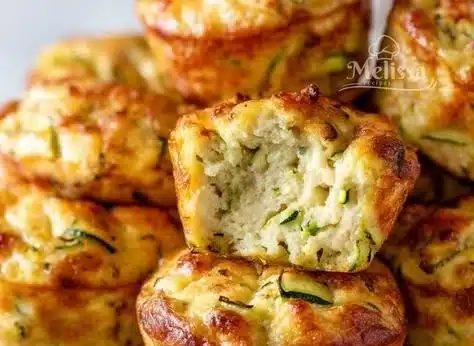 Delicious low-carb mini chicken muffins served on a white plate