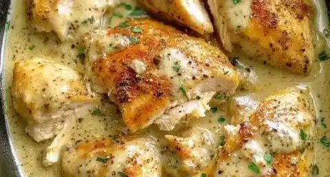 Delicious Ranch Chicken cooking in a crock pot for a flavorful meal.