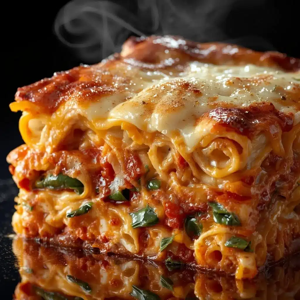 Delicious 3-Cheese Pumpkin Pasta Casserole served in a baking dish