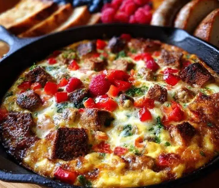 Decorative Christmas breakfast buffet with delicious dishes and festive decor.