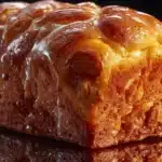 Delicious apple fritter bread with chunks of apple and cinnamon glaze