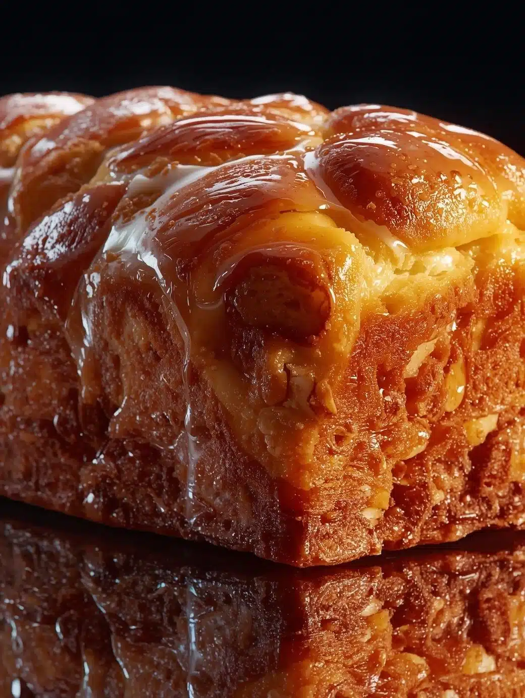 Delicious apple fritter bread with chunks of apple and cinnamon glaze