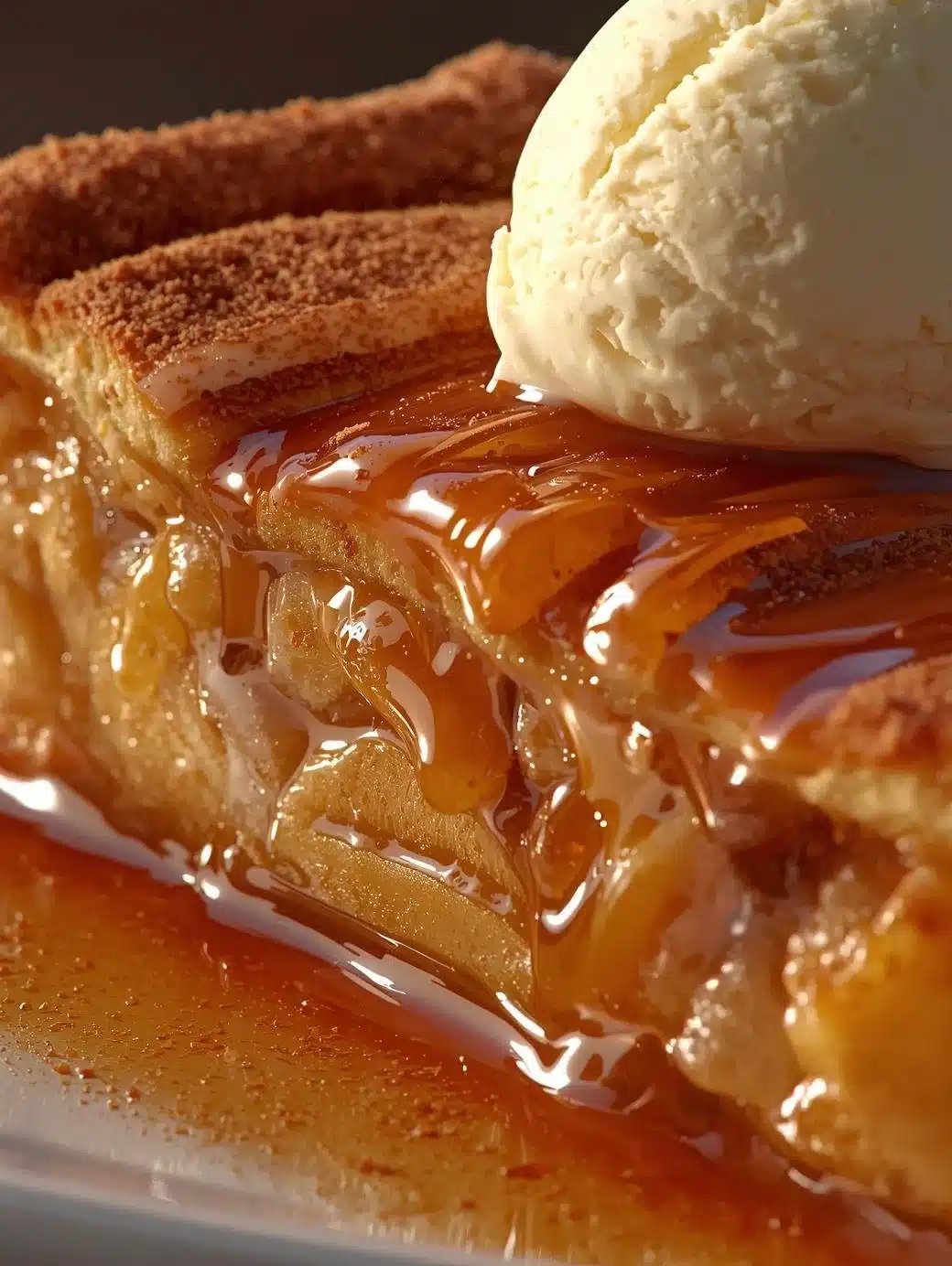 Delicious apple pie bread pudding topped with cinnamon and whipped cream