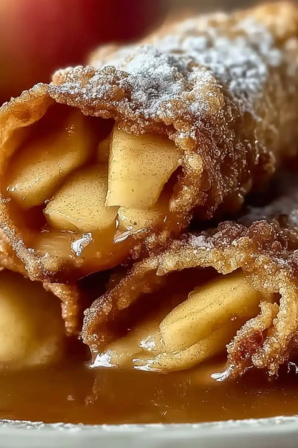 Delicious apple pie egg rolls with a crispy exterior and apple filling