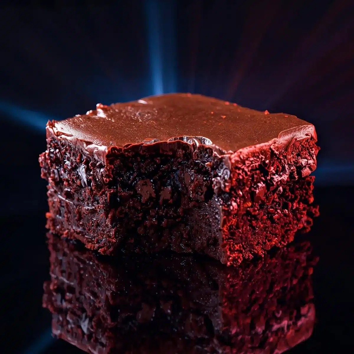 Delicious fudgy brownies served on a plate with chocolate drizzle