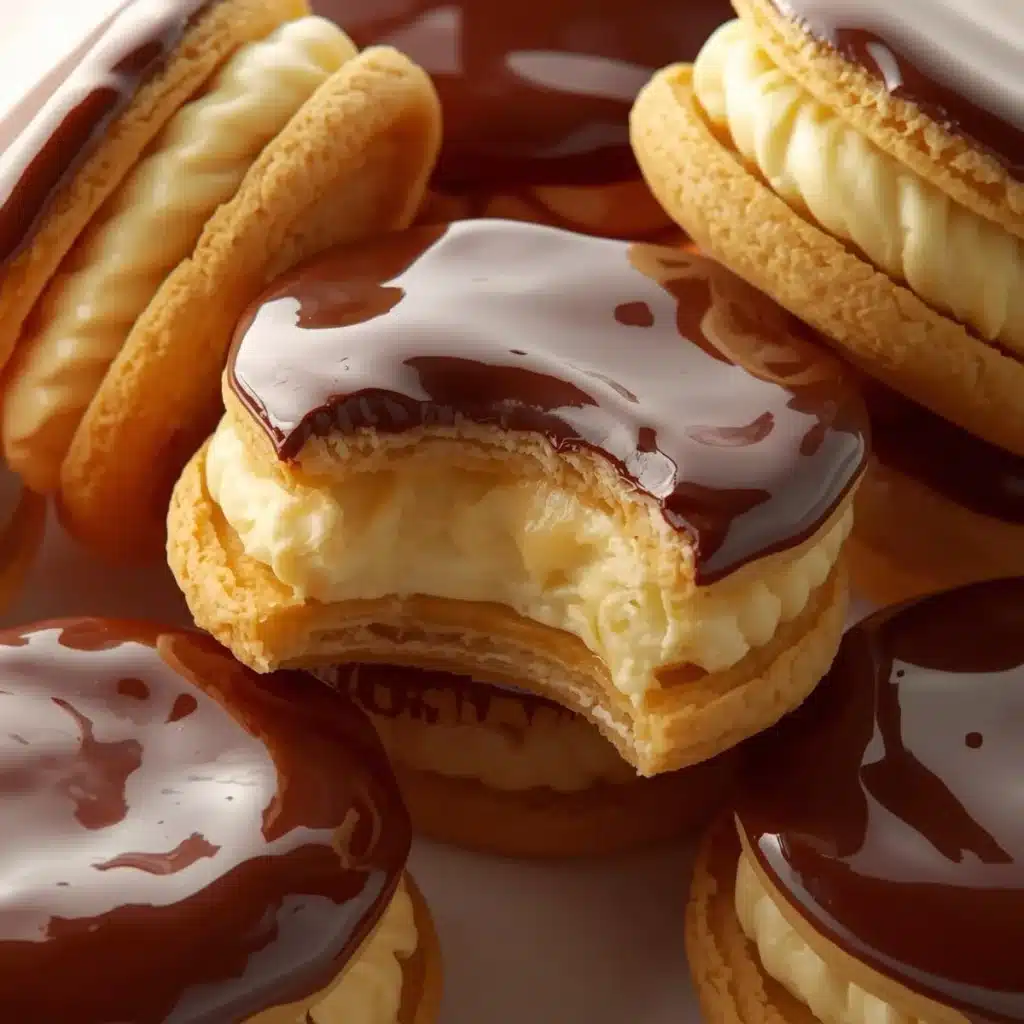 Delicious Boston Cream Pie Cookies on a plate.