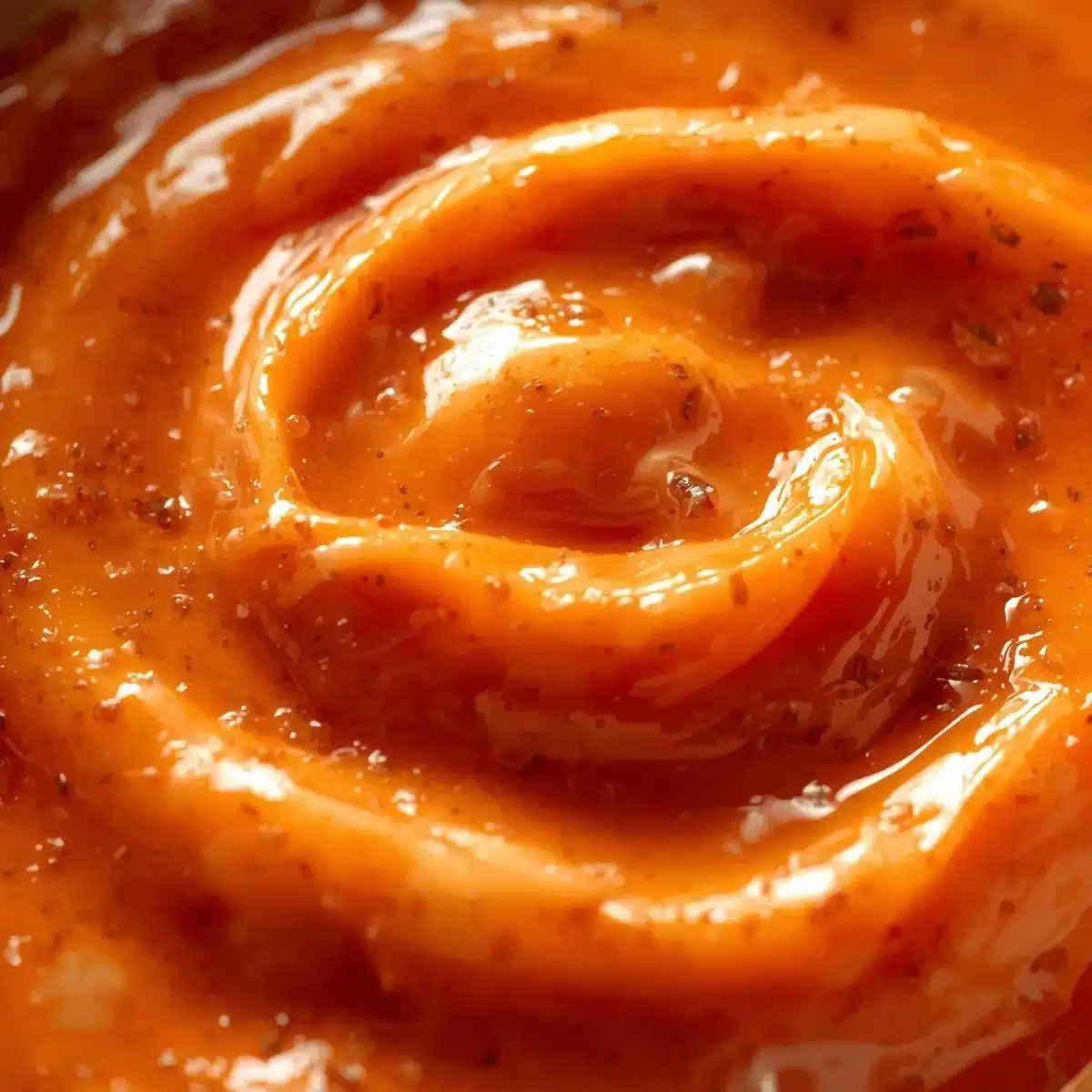 Creamy Cajun Alfredo sauce served over pasta with spices and fresh herbs.