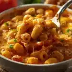 Delicious Caribbean Macaroni Pie served warm with a golden crust.