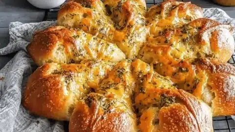 Cheesy Garlic Butter and Herb Star Bread fresh out of the oven