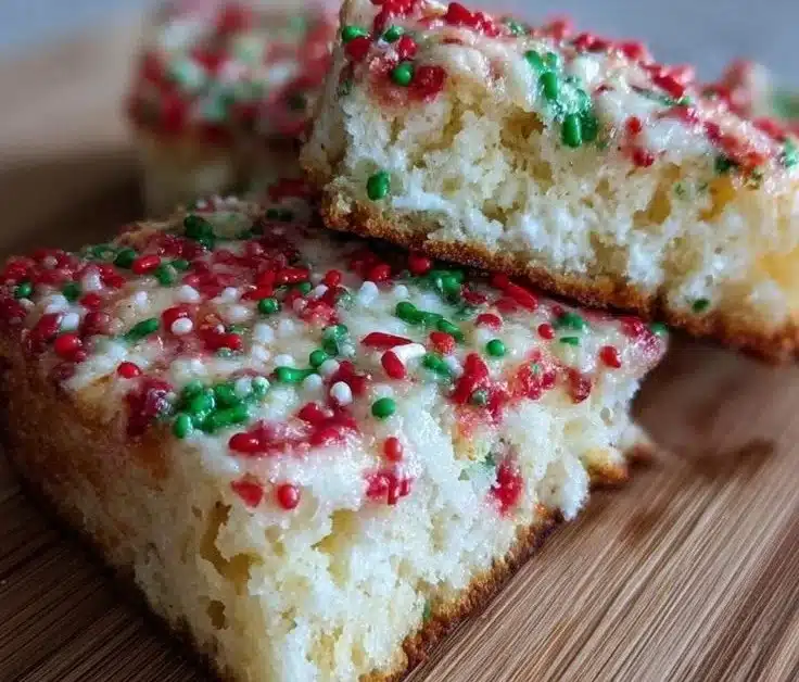 Festively decorated Christmas Bento Cake with colorful toppings and layers.