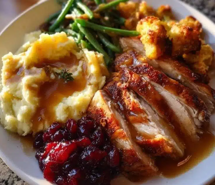 Delicious Christmas Buffet spread with festive dishes and decorations