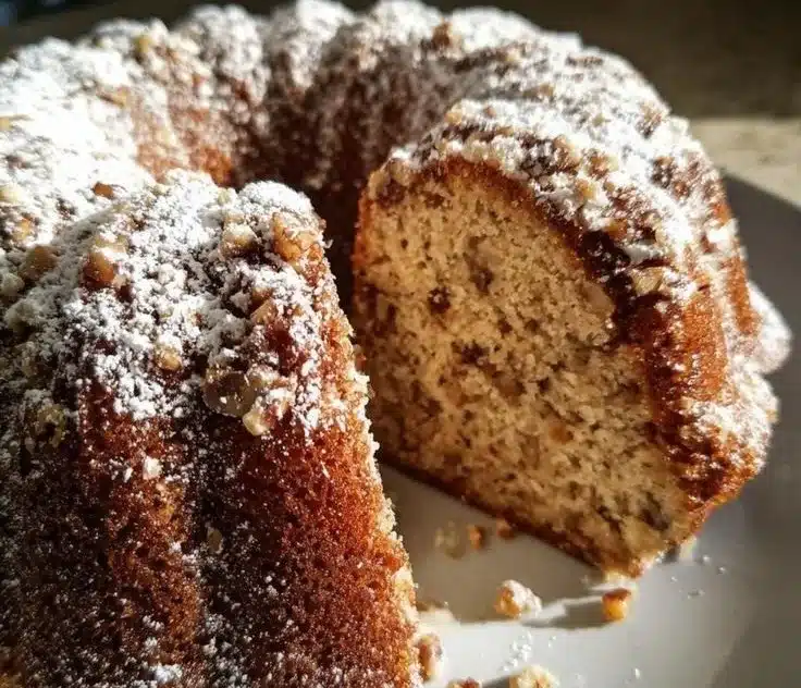 Delicious Christmas Bundt Cake decorated with festive icing and holiday toppings