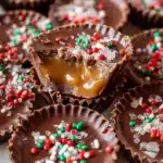 Delicious Christmas chocolate caramel cups for festive treats