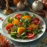 Christmas Winter Citrus Avocado Salad with vibrant greens and colorful citrus fruits
