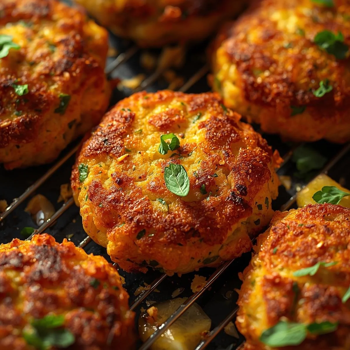 Crispy air fryer zucchini fritters served on a plate with dipping sauce