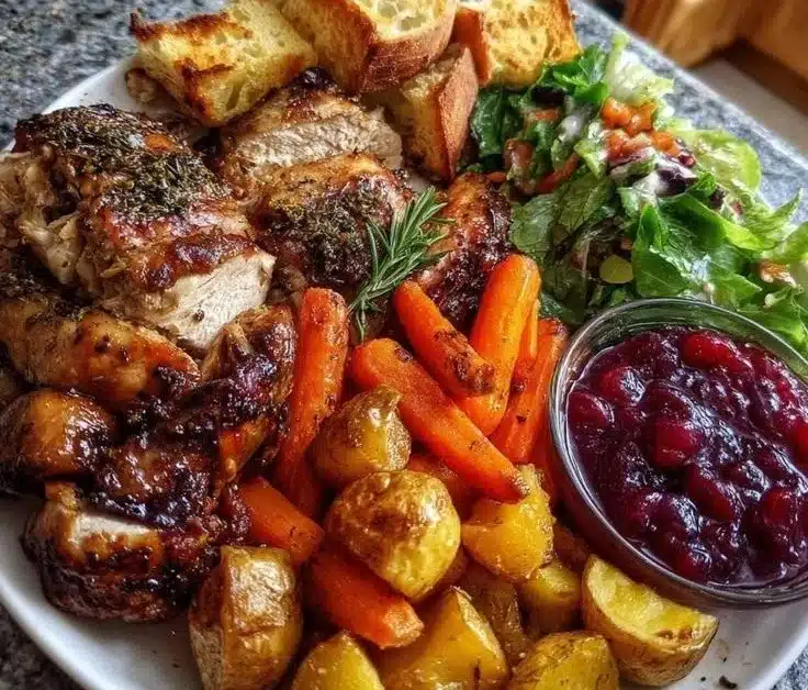 A beautifully arranged Christmas lunch table with traditional South African dishes