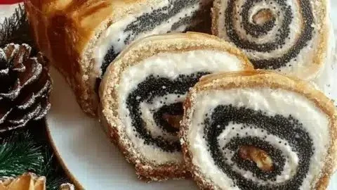 Deliciously baked Hungarian Beigli with sweet poppy seed and walnut filling