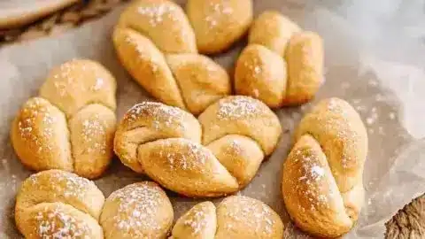 Delicious Koulourakia Greek butter cookies arranged on a plate.