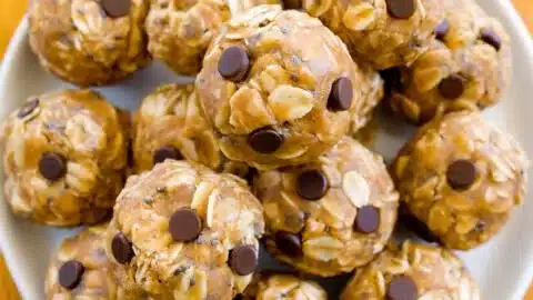 Delicious homemade energy balls with nuts and dried fruits for a nutritious snack.