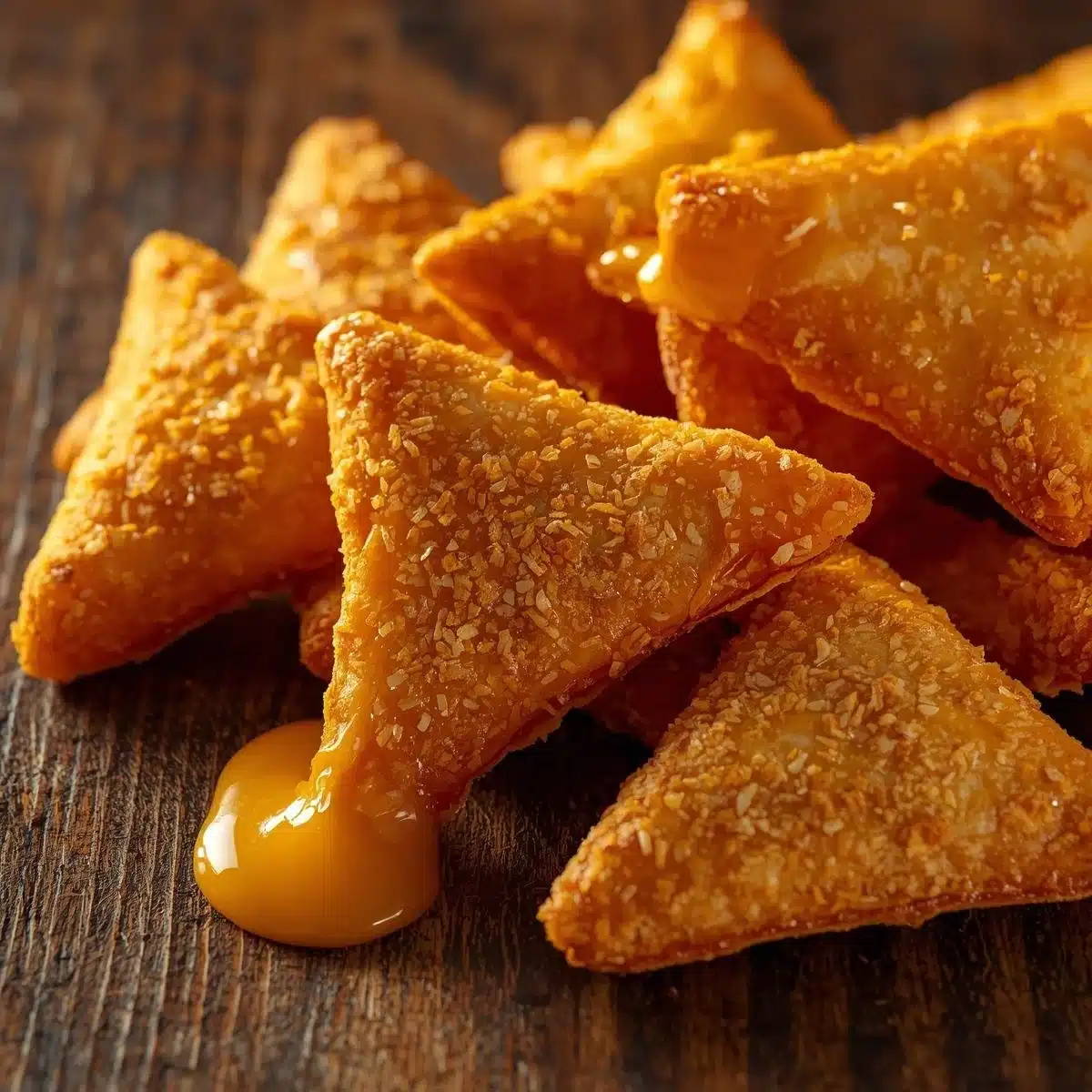 Crispy Fried Cheese Stuffed Doritos ready to be enjoyed as a tasty snack.