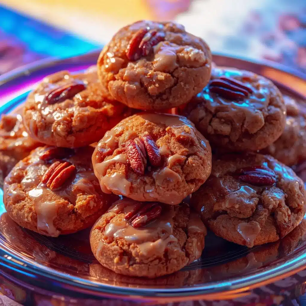 Glazed Cinnamon Nut Cookies with a sprinkle of cinnamon and chopped nuts