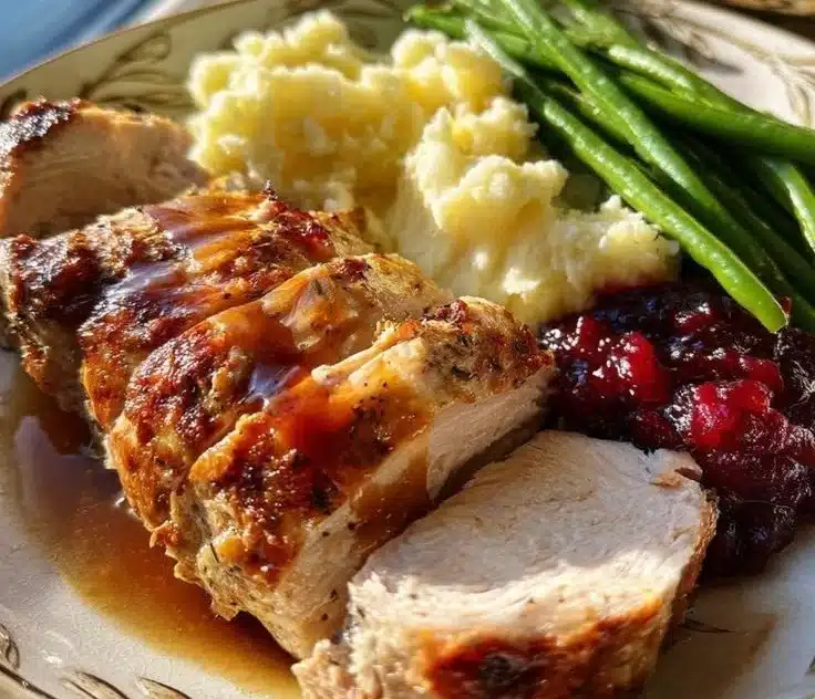 Christmas catering setup with festive decorations and delicious food