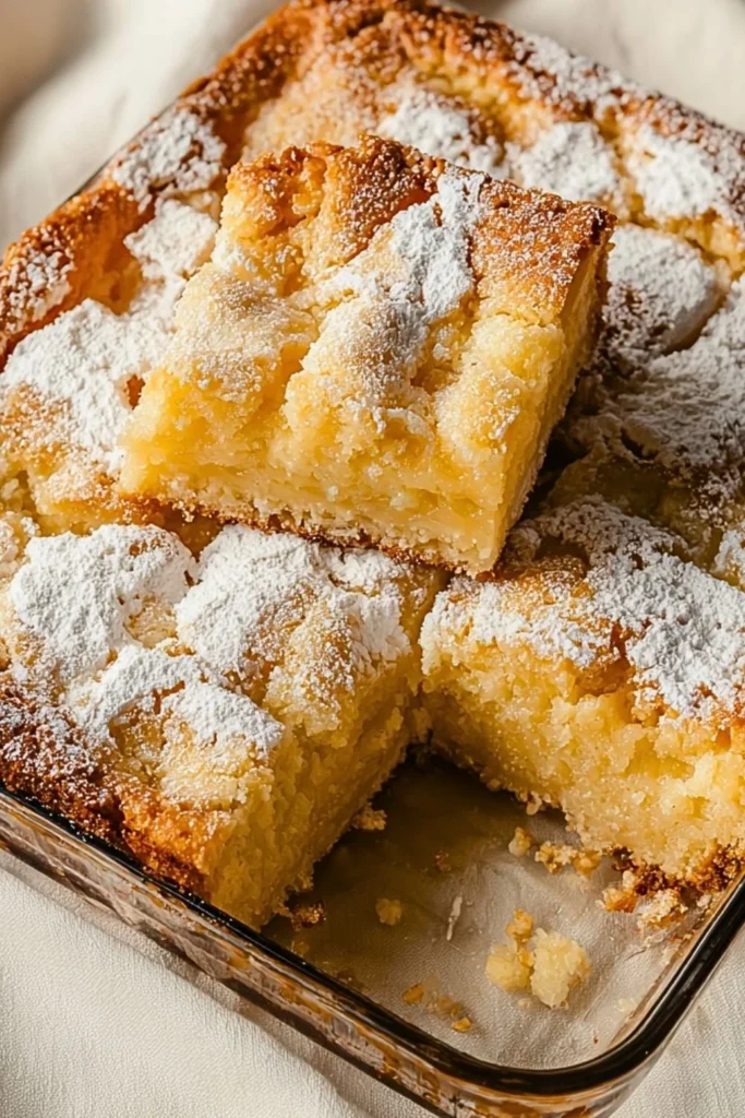 Slice of irresistible French Butter Cake with a rich and buttery texture