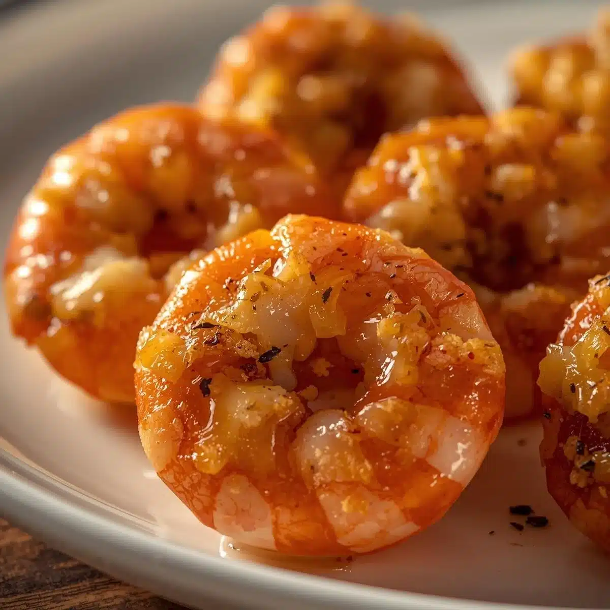 Deliciously filled irresistible stuffed shrimp ready to serve.