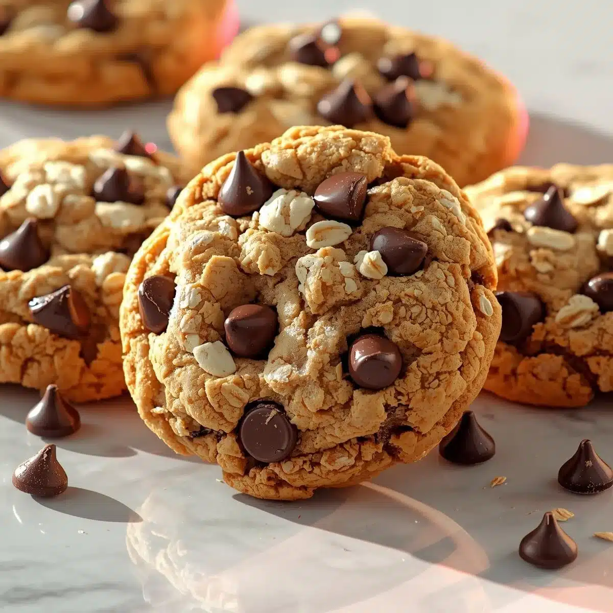 Plate of Laura Bush's famous Cowboy Cookies with chocolate chips and nuts