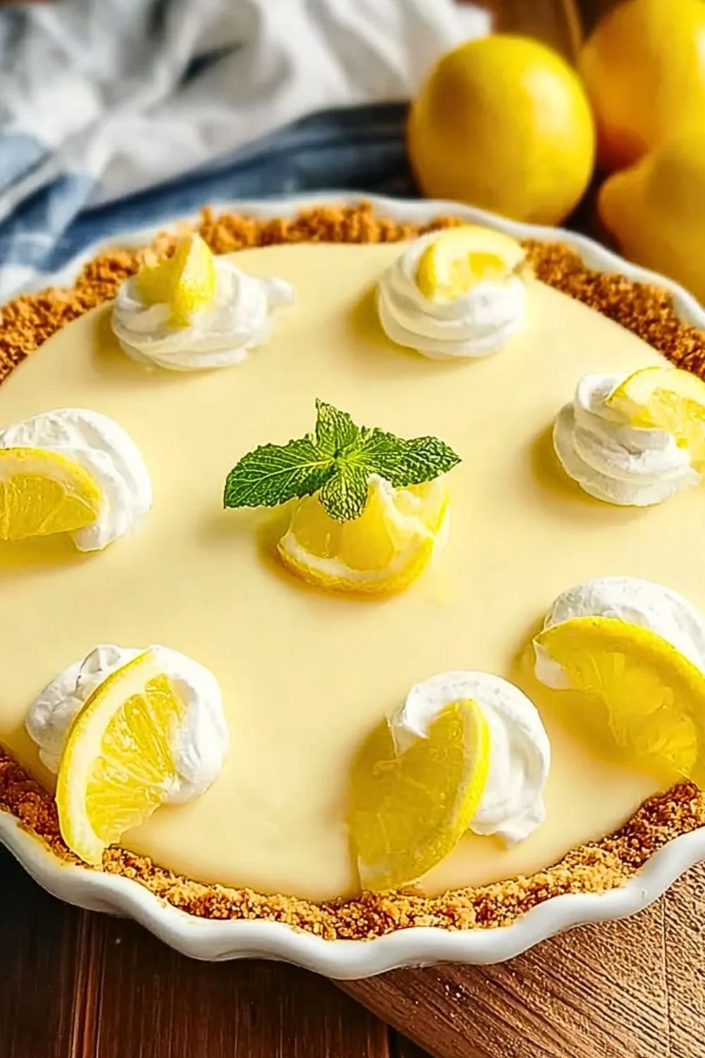 Delicious Lemonade Pie slice with a zesty lemon filling and buttery crust.