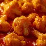 Delicious Mango Habanero Cauliflower Wings served on a plate