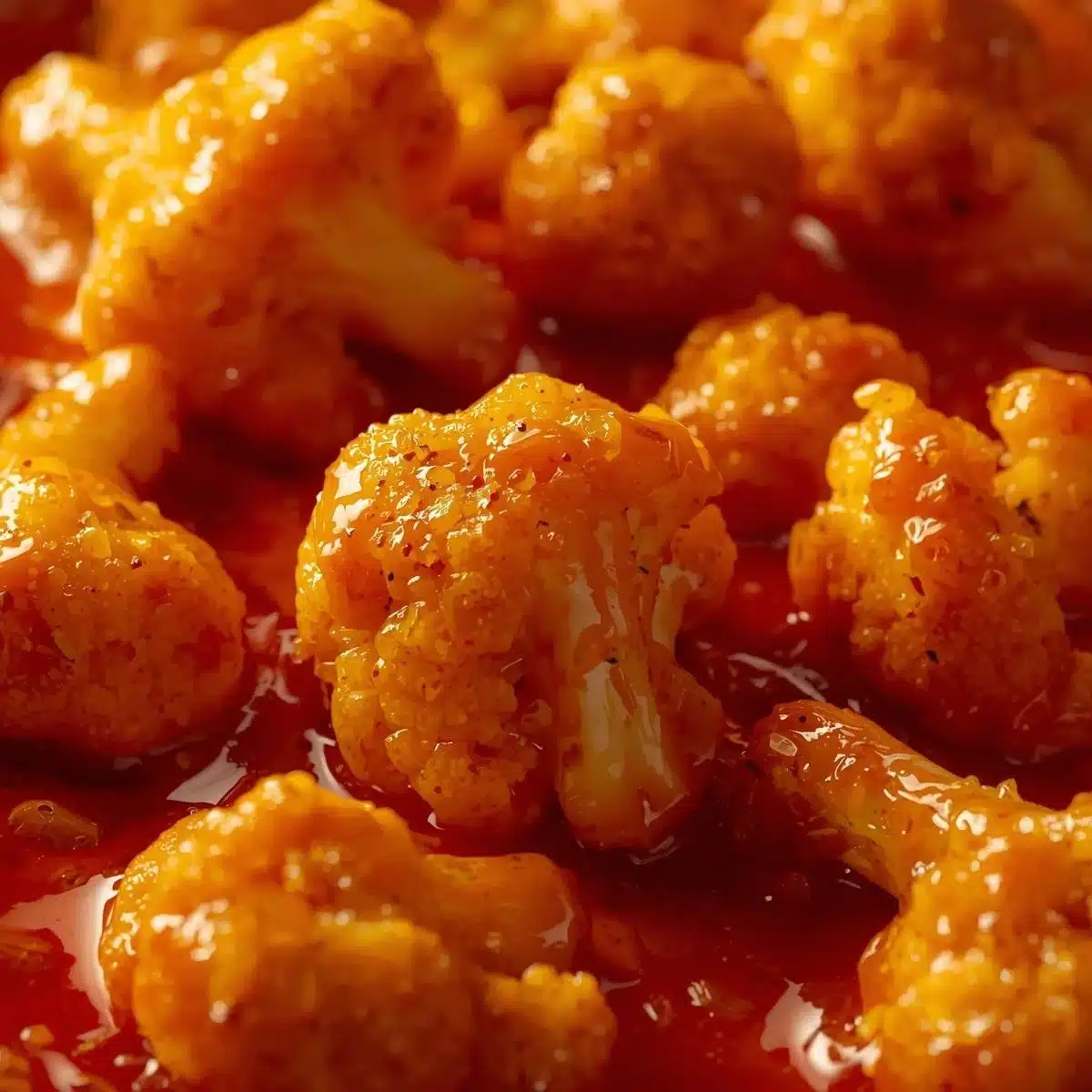 Delicious Mango Habanero Cauliflower Wings served on a plate