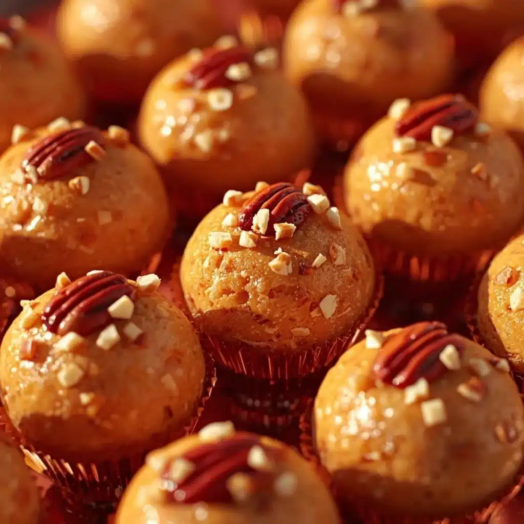 Mini Pineapple Cranberry Cheese Balls topped with Pecans for a festive snack