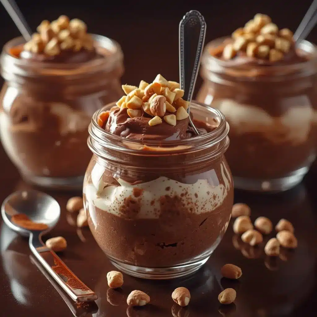 Delicious Nutella mousse served in a glass with chocolate shavings on top
