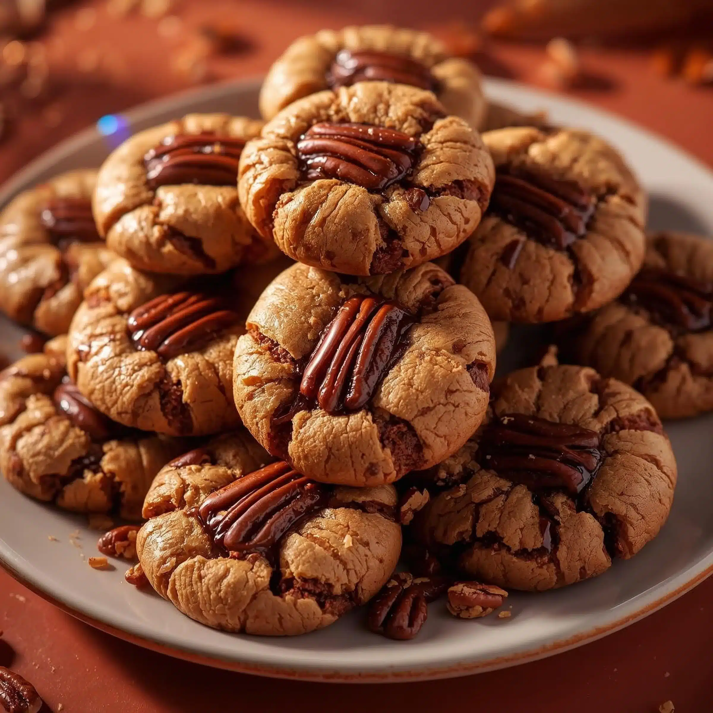 Delicious Pecan Pie Bliss Cookies with a rich pecan topping and buttery crust