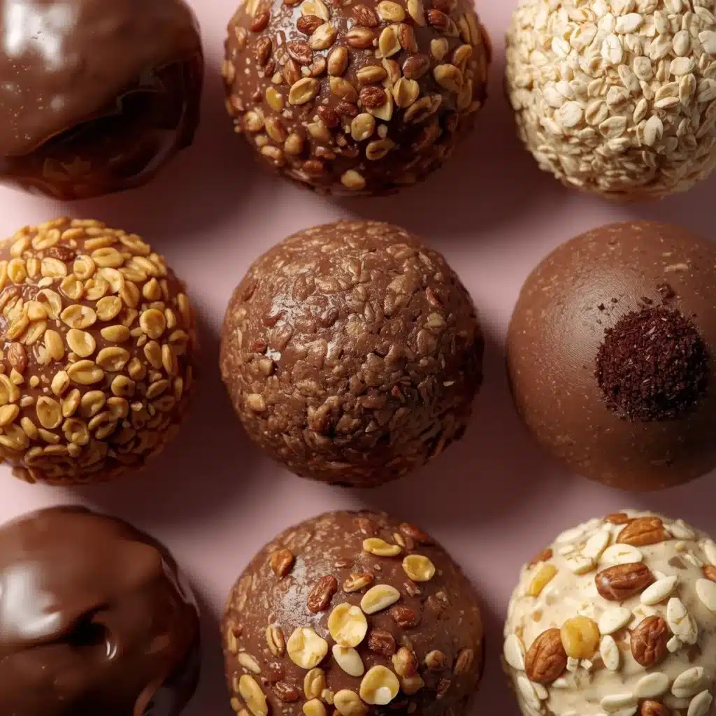 Healthy homemade protein balls made with oats, nuts, and protein powder